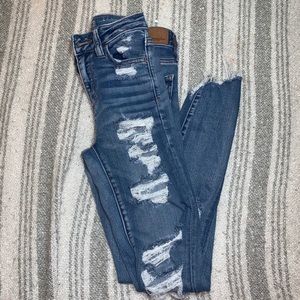 American Eagle High Rise Ripped Jeans